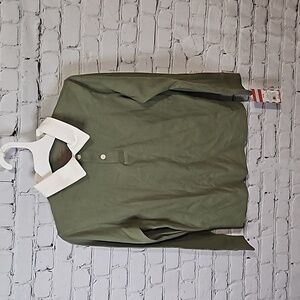 Long sleeve collared henley long sleeve tee